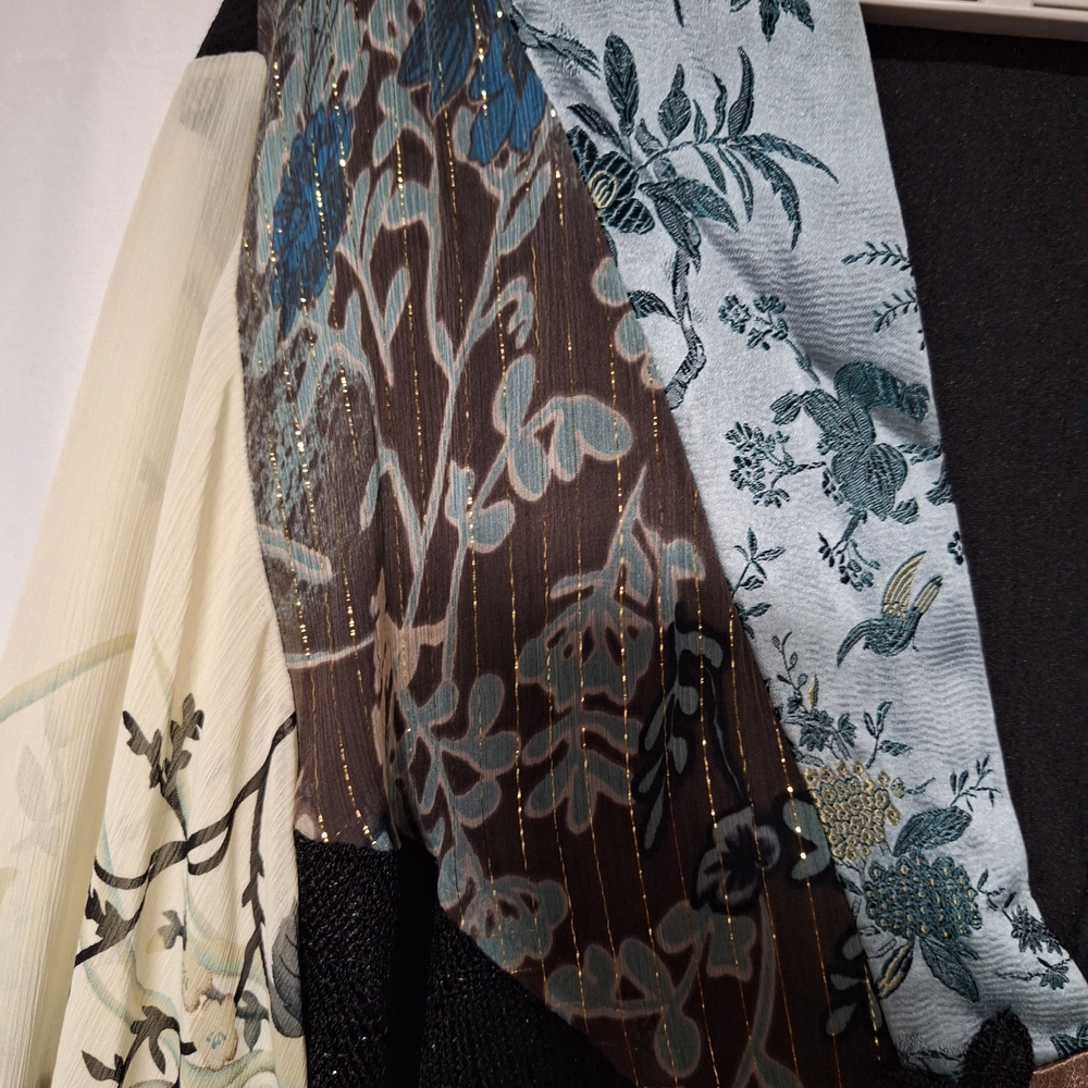 Artisan Crafted Floral Patchwork Blouse/ Cardigan - image 6